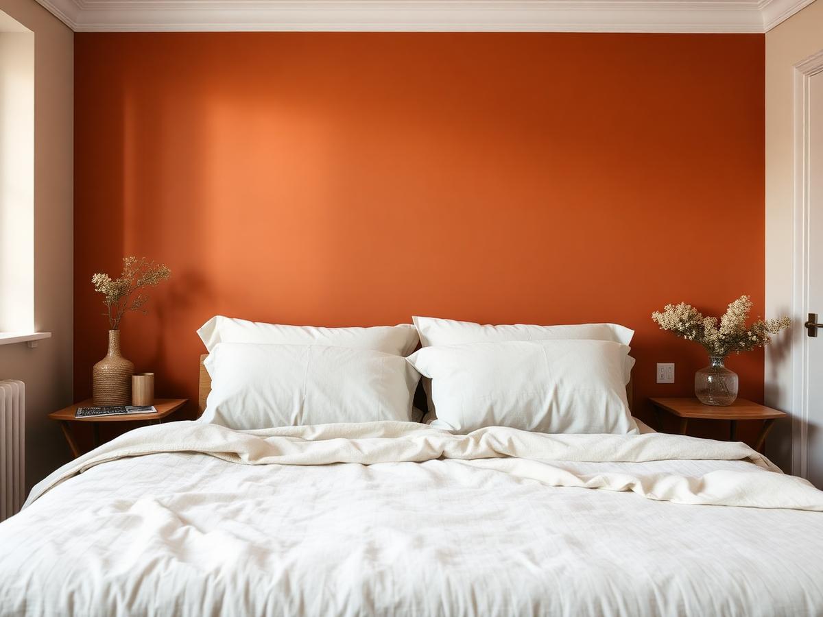 Slaapkamer in terracotta